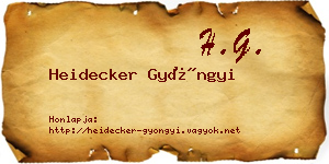 Heidecker Gyöngyi névjegykártya